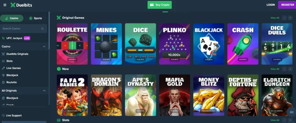 duelbits casino games