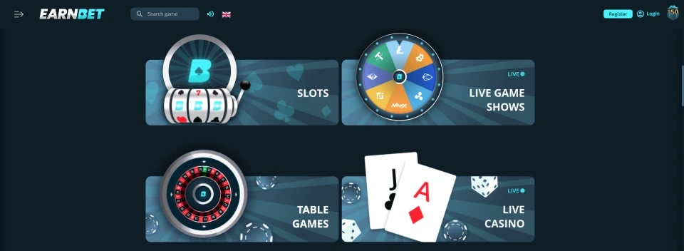 earnbet casino games