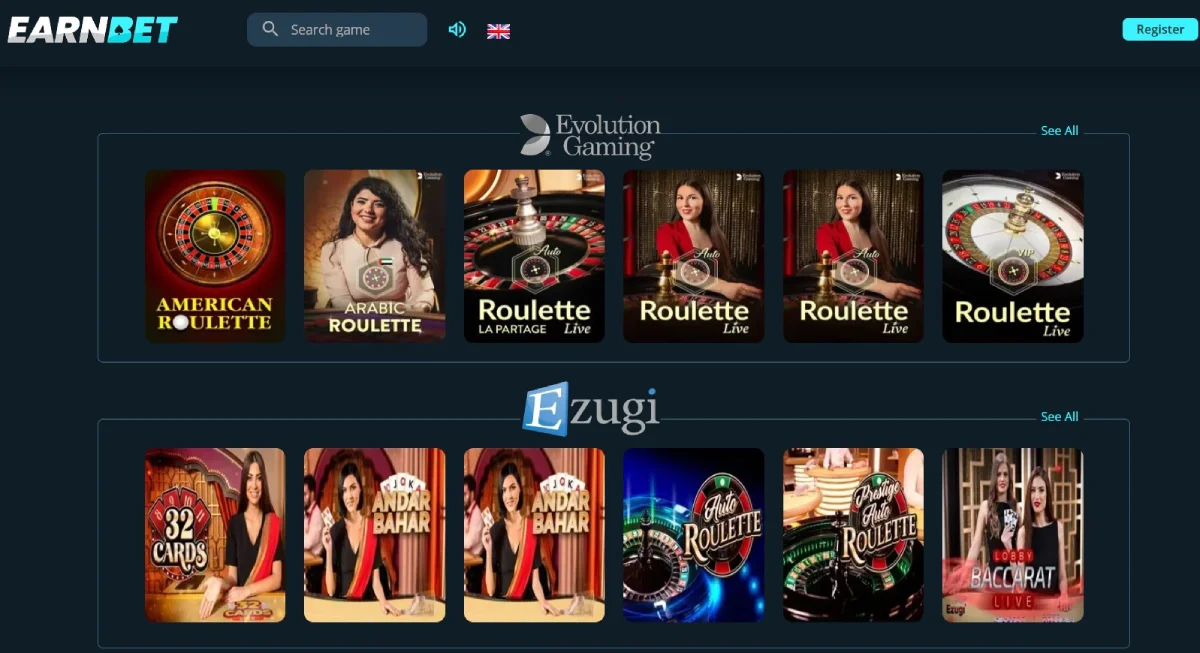 earnbet live casino