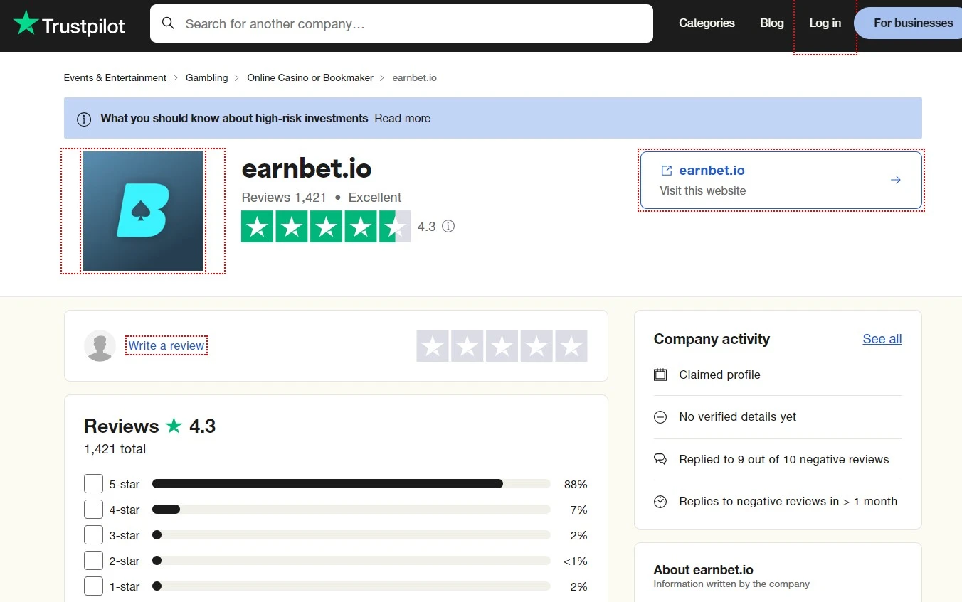 earnbet-trustpilot-reviews