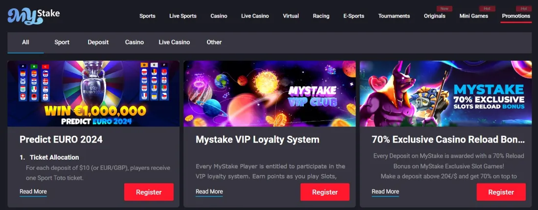 mystake casino bonuses and promotions