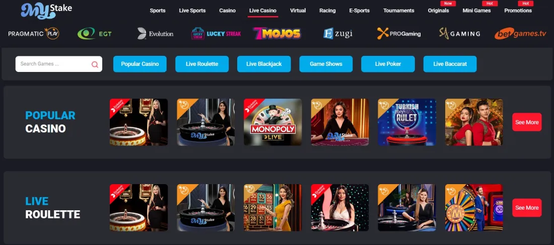 mystake casino live games