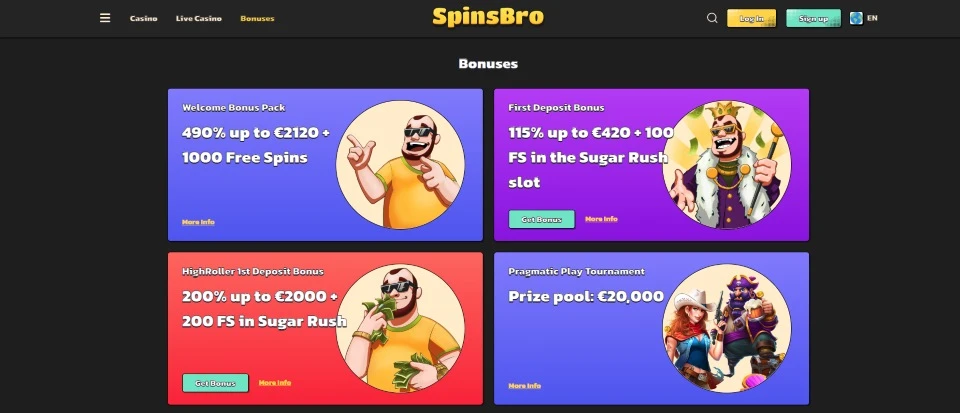 spinsbro bonuses and promotions