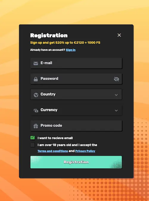 spinsbro casino sign up 1