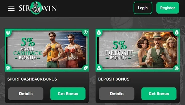 sirwin sports bonuses