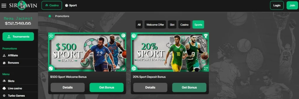 sirwin sports betting promotions