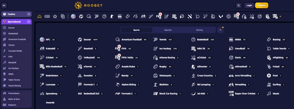 Roobet sports