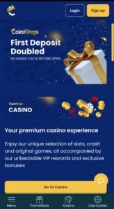 coinkings casino mobile view