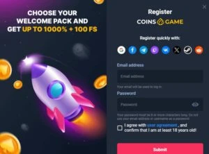 Coins Game Casino Registration