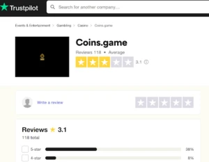 Coins game ratings on trustpilot