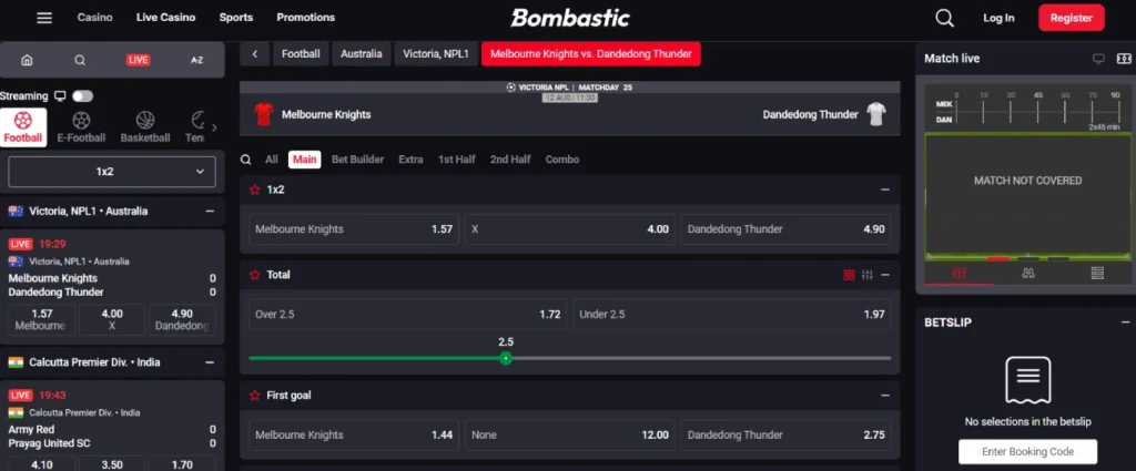 bombastic live betting