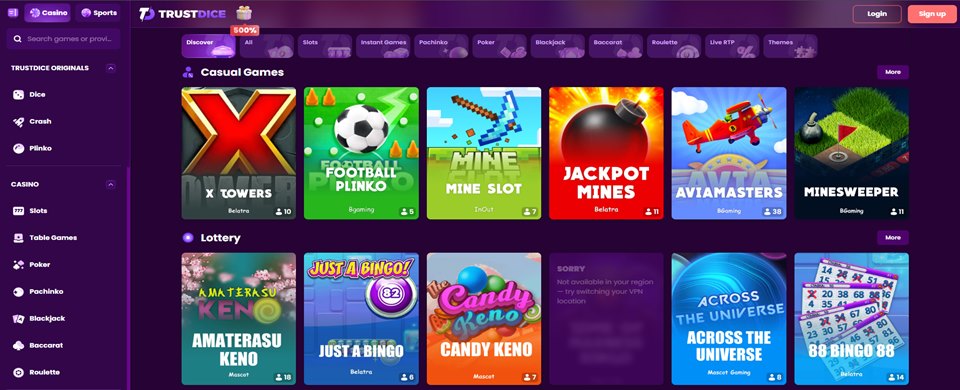 TrustDice Casino Games