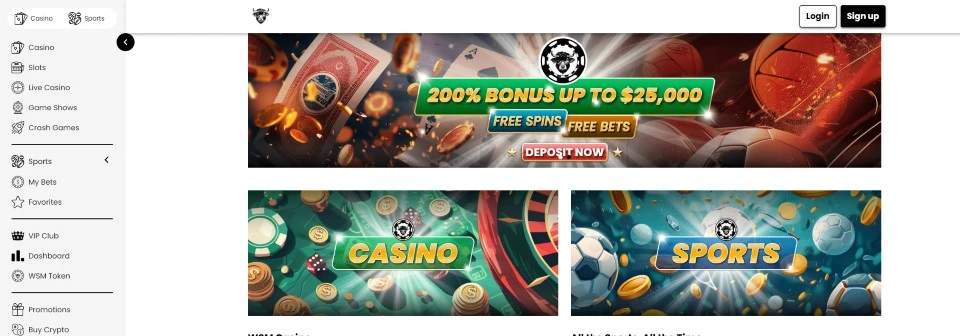 WSM casino homepage