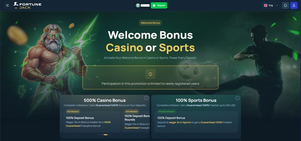FortuneJack Casino Welcome bonuses