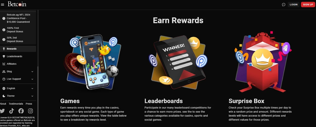 betcoin rewards