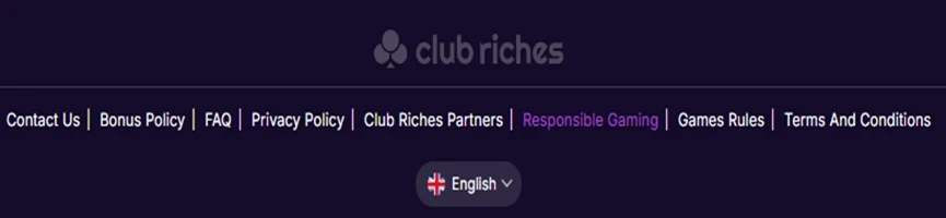 club riches responsible gaming