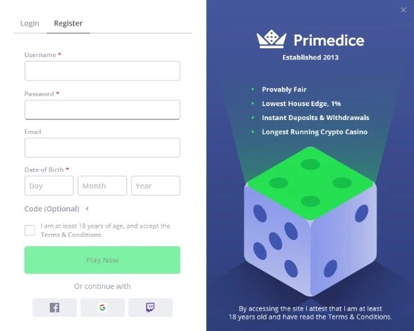 primedice registration