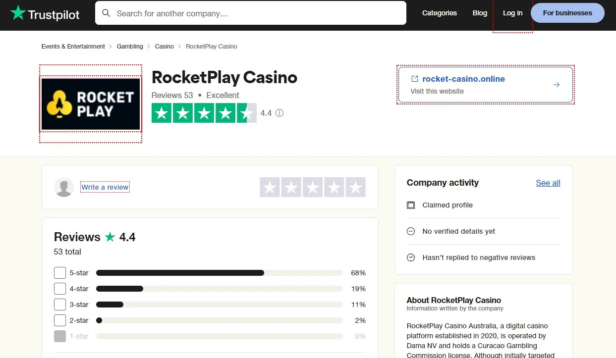 rocketplay trustpilot