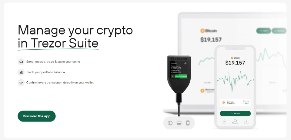 trezor model T services offered