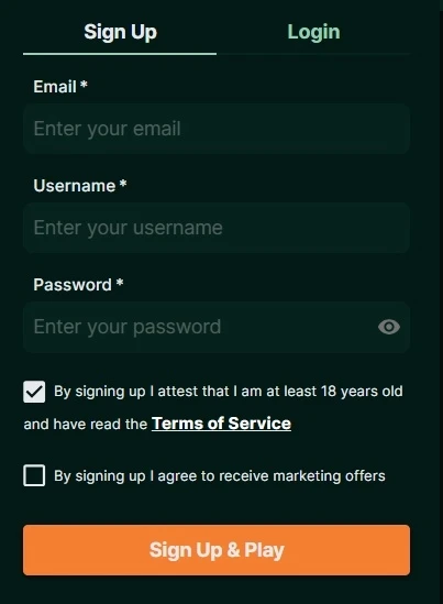 TG Casino Sign Up Process