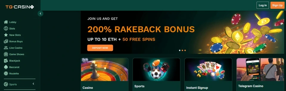 TG casino bonus