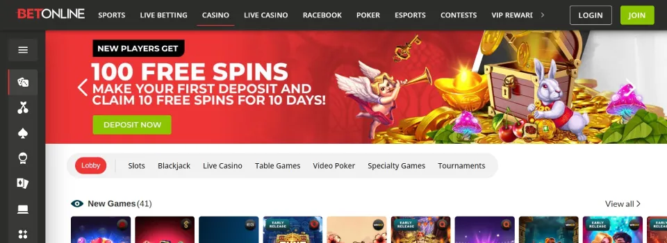 BetOnline Casino Homepage