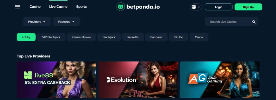 Betpanda Casino Live Dealer Games