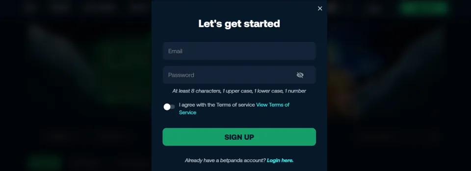 Betpanda Casino Signup