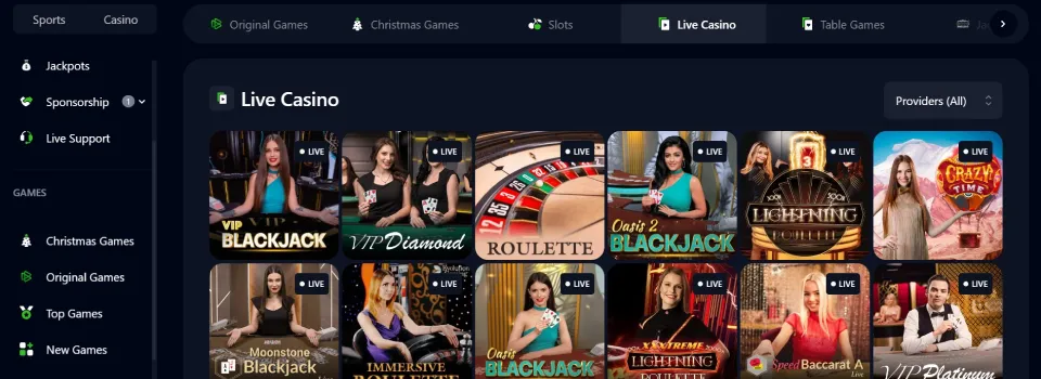 Bets.io casino live dealer games