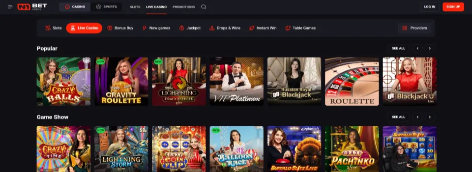 N1bet Casino Live Games