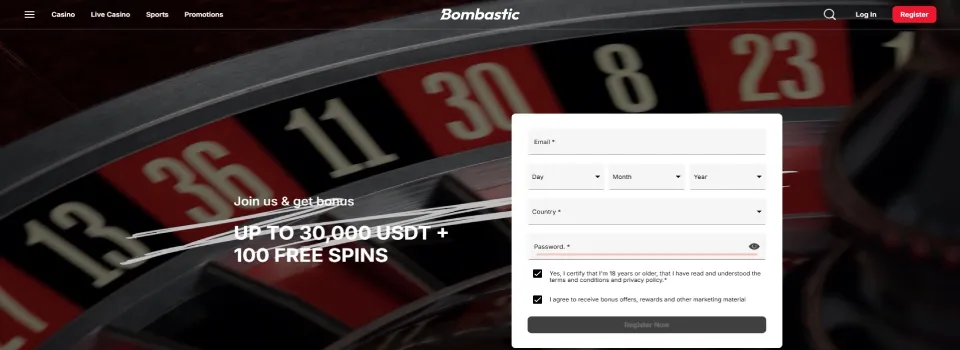 Bombastic Casino Signup