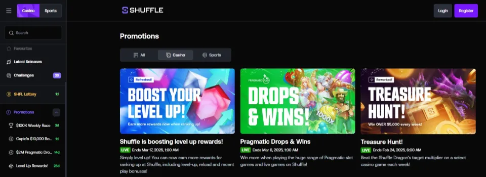 Shuffle Casino Promotions