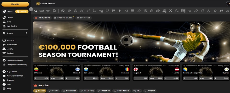 LuckyBlock football betting