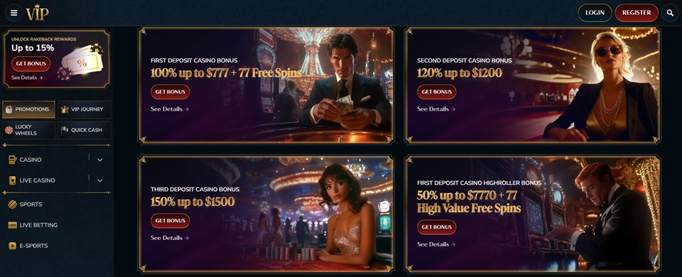 VIP Casino Welcome Bonus offer