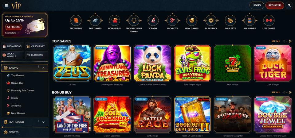 VIP Casino top games