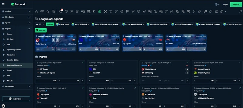 Betpanda league of legends