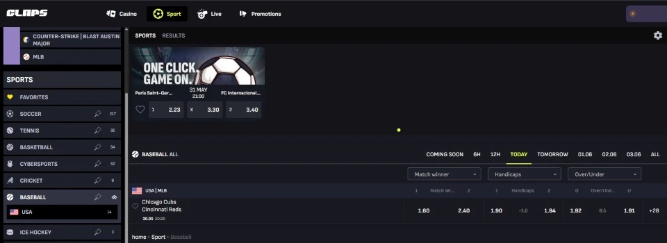 Claps sportsbook and esports