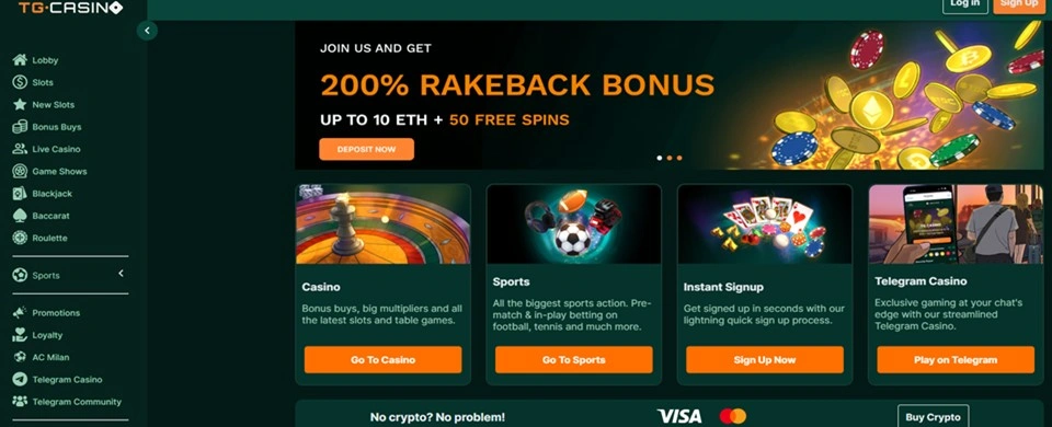 TG.Casino homepage TG.Casino homepage
