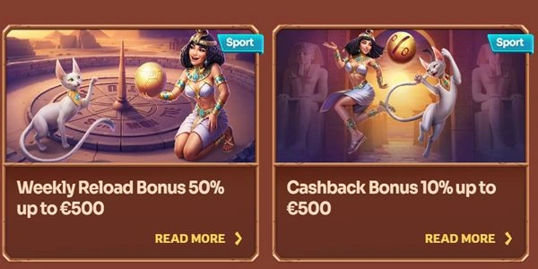 Cleobetra Reload and Cashback bonuses