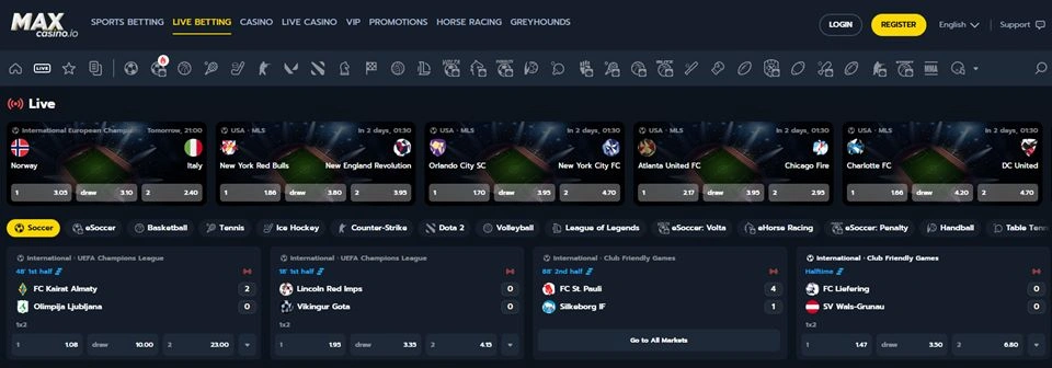 Live betting and streaming at MAX Live betting and streaming at MAX