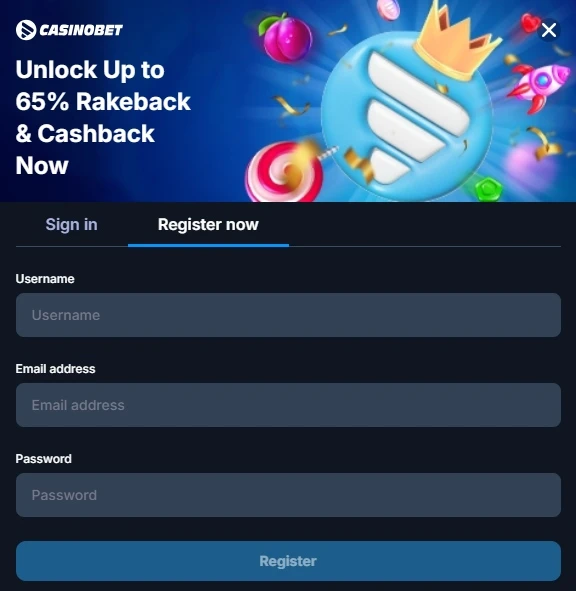 Casinobet registration