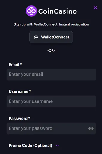 CoinCasino registration