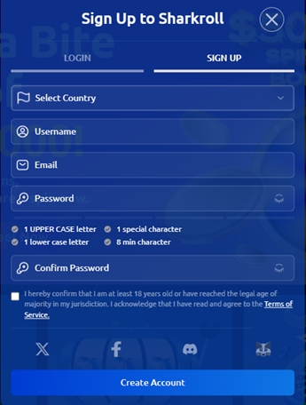 Sharkroll Casino Registration
