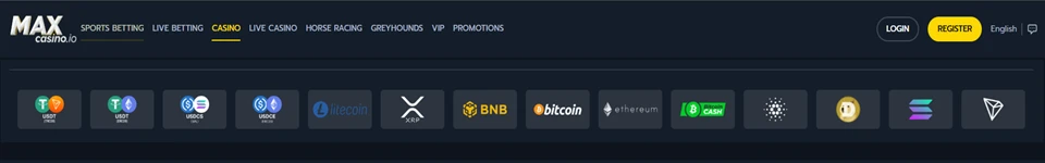 MAX Casino Payment Methods