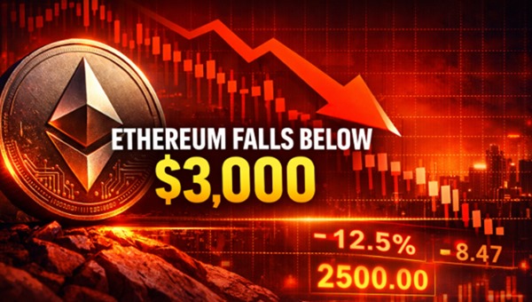 Ethereum Loses $3,000 Psychological Support as Market Pressure Intensifies