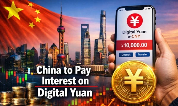 China to pay interest on digital Yuan