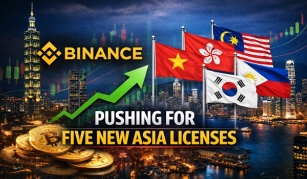 Binance Targets Five New Asia Licenses as APAC Crypto Market Surges