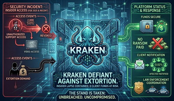 Kraken Stands Firm Against Criminal Extortion Following Internal Security Lapse