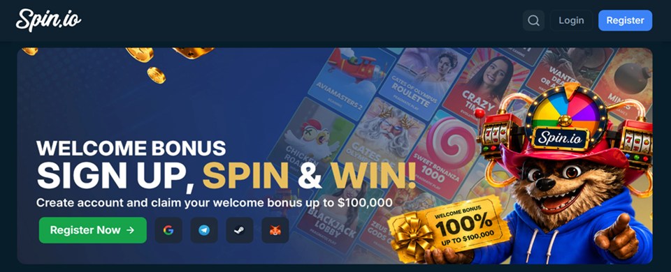 Spin.io welcome bonus