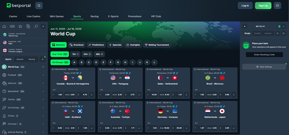 BetPortal Sportsbook Offerings